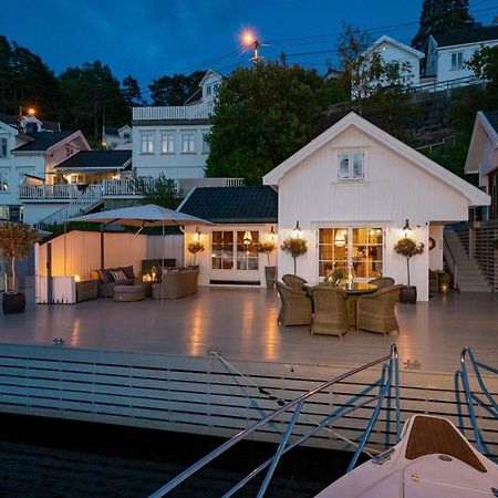 Luxurious Boathouse With Private Dock In The Best Location In Arendal Kültér fotó