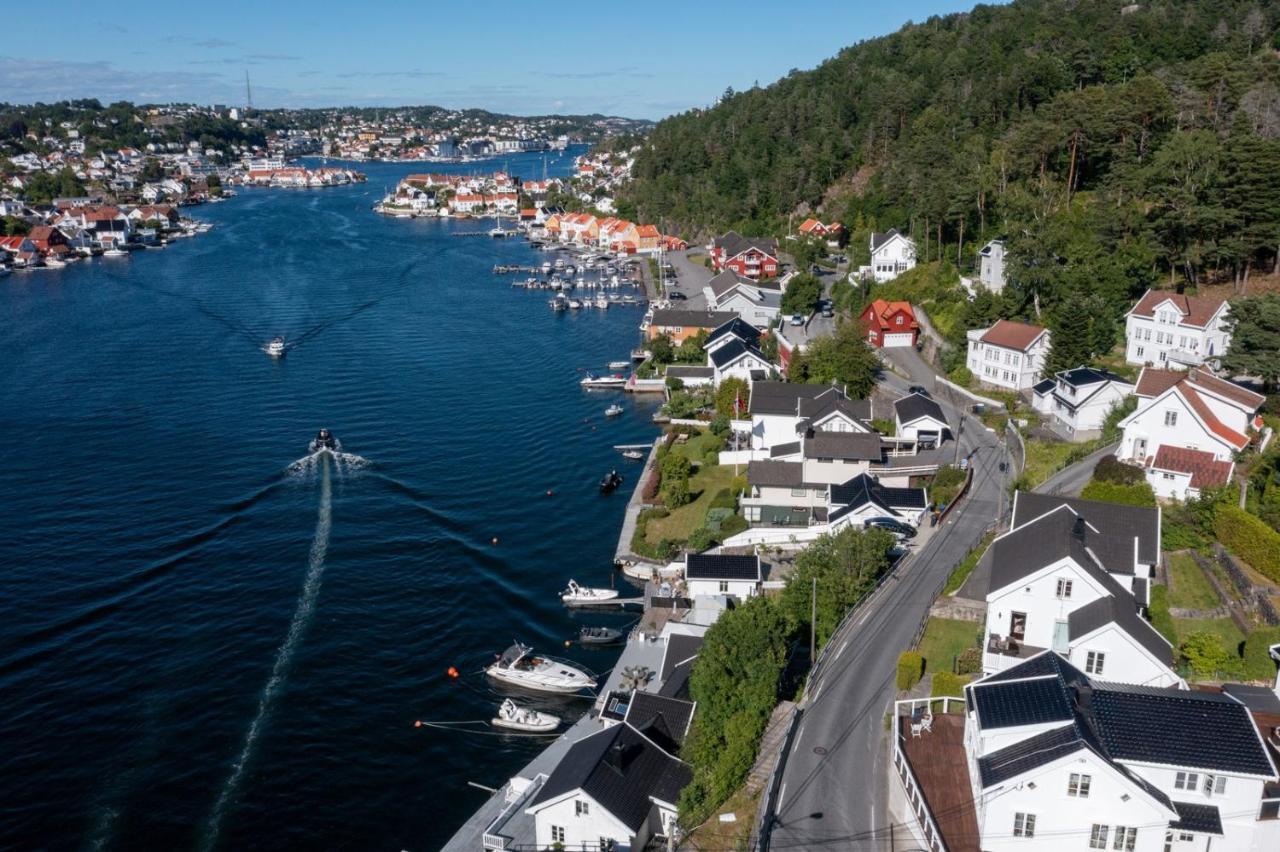 Luxurious Boathouse With Private Dock In The Best Location In Arendal Kültér fotó