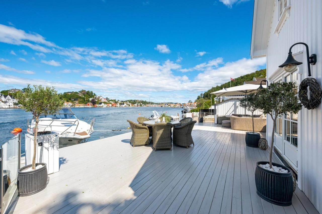 Luxurious Boathouse With Private Dock In The Best Location In Arendal Kültér fotó