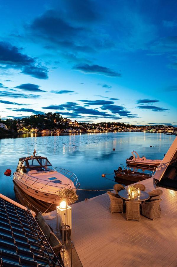 Luxurious Boathouse With Private Dock In The Best Location In Arendal Kültér fotó
