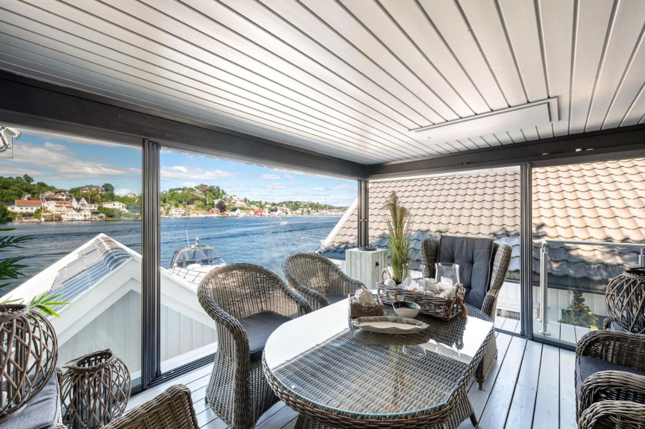 Luxurious Boathouse With Private Dock In The Best Location In Arendal Kültér fotó